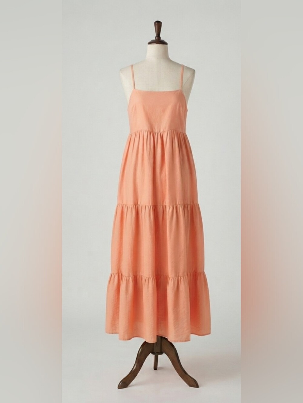 💫 Endless Rose Feminine Boho Coral Tiered  Dress Button Detail Size Small NWT - Picture 6 of 7